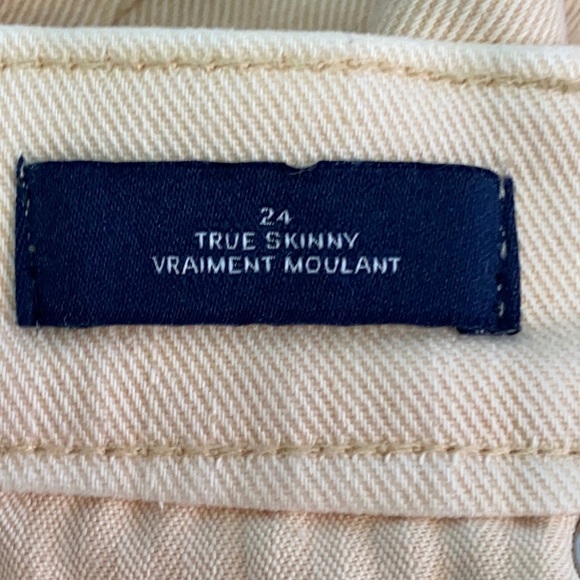 GAP Mid-Rise True Skinny Yellow Jeans Sz 24 - Picture 4 of 8